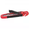 WEDO 78805 veiligheidsmes Standard, trapeziumvormig mes, automatische mesterugtrekking, veiligheidsvergrendeling, incl. foliesnijder, zwart/rood