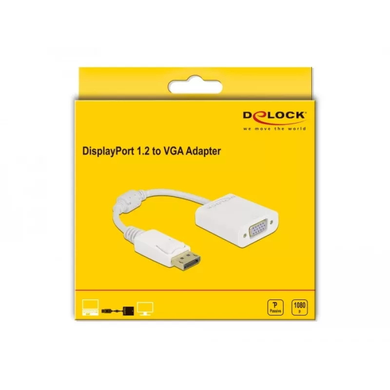 Adapter DisplayPort 1.2 stekker naar VGA bus DeLOCK 61007