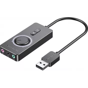 Externe USB 2.0-audiokaart Vention CDRBF — 16-bit, 44,1-48 kHz, USB-gevoed, 1 m kabel, line-in/line-out