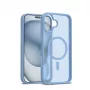 Crong Hybrid Matte Magnetic MagSafe-hoes voor iPhone 17 — doorschijnend blauw, PC+TPU