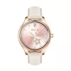 Smartwatch Colmi L28 met gouden behuizing en gouden lederen band