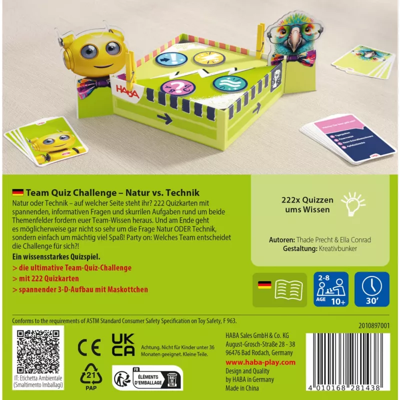 Team Quiz Challenge - Natuur vs. Techniek, quizspel