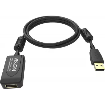USB-kabel USB 2.0 Vision TC 5MUSBEXT+/BL zwart 5 m