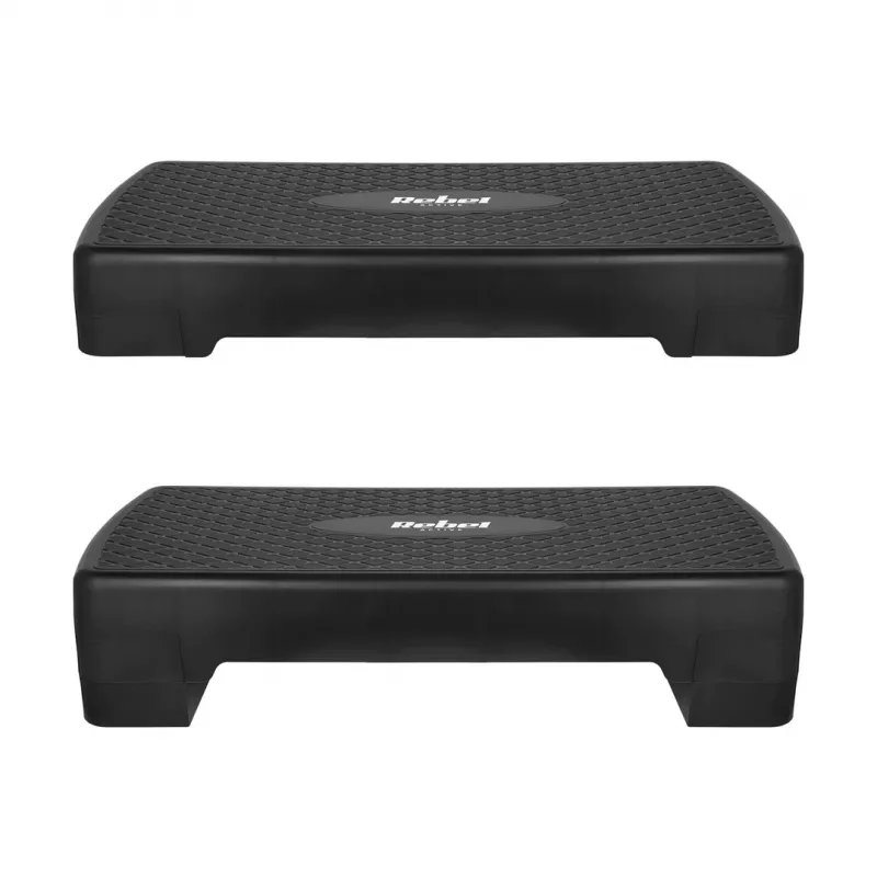 Fitness step Rebel Active 2-traps, polypropyleen, antislip oppervlak, 680×280 mm, ondersteunde hoogteverstelling