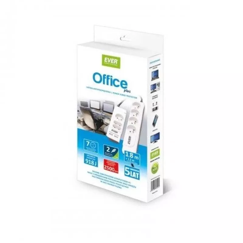 OFFICE PLUS 7 stopcontacten 250 V wit (T/LZ06-OFP018/0000) - Ever
