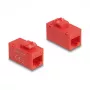 Keystone-module DELOCK 90641, plat ontwerp, RJ-45-bus, rood