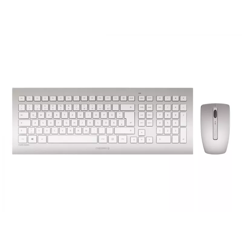 CHERRY DW 8000 toetsenbord muis inbegrepen Office RF draadloos QWERTZ Duits zilver, wit