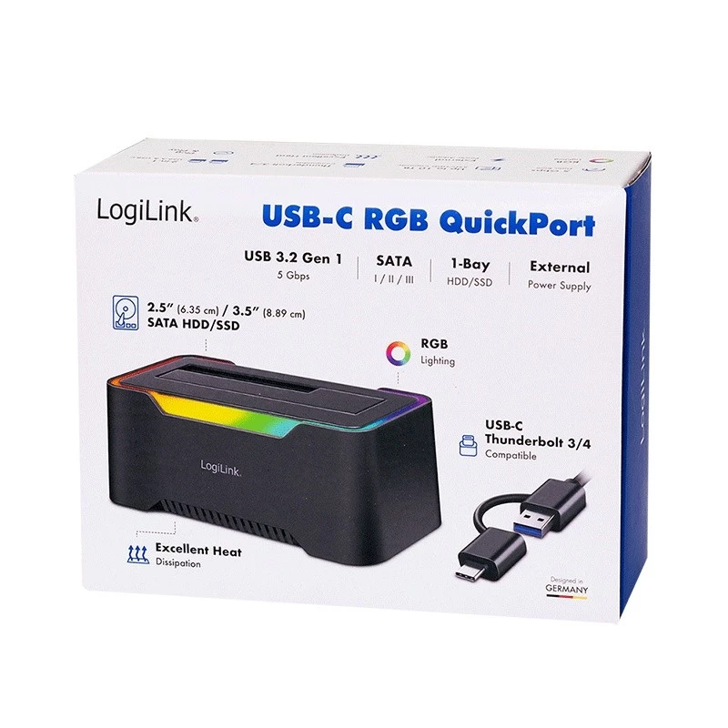 LogiLink HDD-dockingstation LogiLink Quickport USB 3.2 1-poorts voor 2,5/3,5 SATA (QP0035)