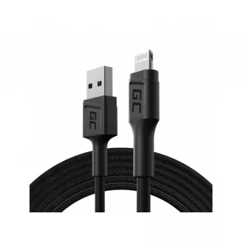 Lightning-kabel Green Cell KABGC18 — 2 m, Lightning naar USB-A, zwart
