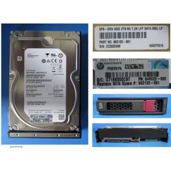 HPE SPS-DRV HDD 2TB 6G 7.2K LFF SATA Mdl LP (862132-001)