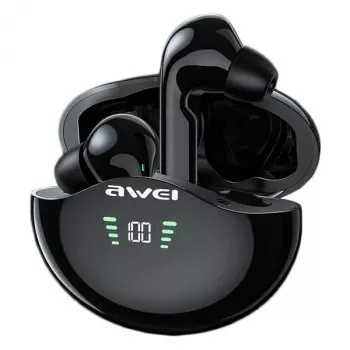 Koptelefoon Awei T12P Bluetooth 5.3 TWS zwart