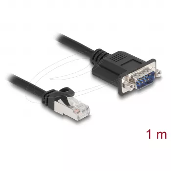 DeLOCK 64351 CAN-bus-kabel RJ45-stekker naar D-Sub 9-pins stekker, Cat.5e STP, 1 m, zwart
