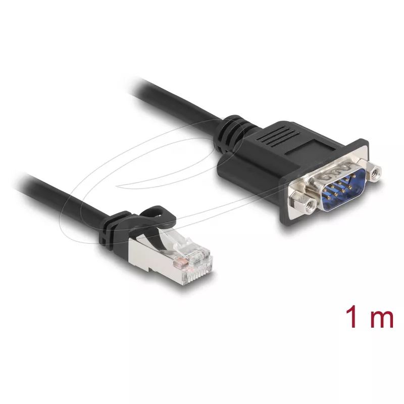 DeLOCK 64351 CAN-bus-kabel RJ45-stekker naar D-Sub 9-pins stekker, Cat.5e STP, 1 m, zwart