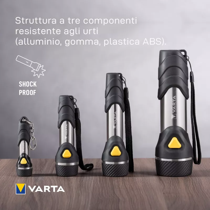Handzaklamp Varta Day Light Multi LED F20 zwart zilver geel