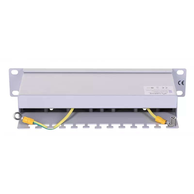 Patchpanel LANBERG PPF6-9012-S, 12-poorts, metaal, grijs, 1HE, 215×130×44.5 mm