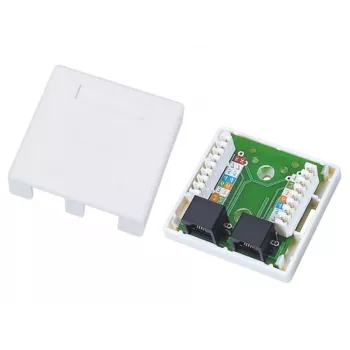Kabelconnector Alantec GN002 2×RJ45 bus–bus wit recht kunststof