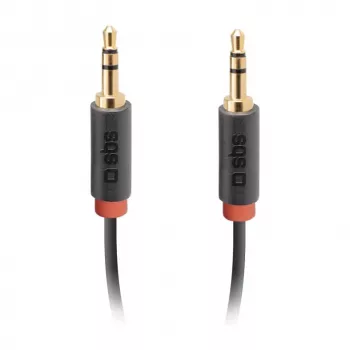 SBS TECABLE35KR - audiokabel - mini-phone stereo 3,5 mm male naar mini-phone stereo 3,5 mm male - 1,5 m - zwart (TECABLE35KR)