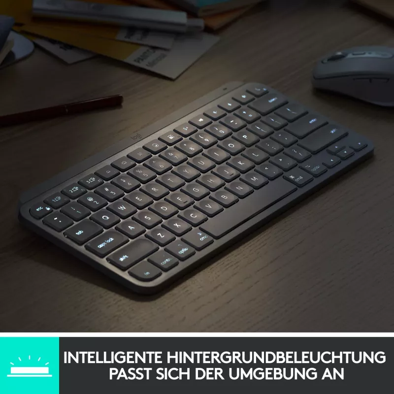 Mxkeys Mini draadloos verlicht toetsenbord grafiet - UK - Intnl