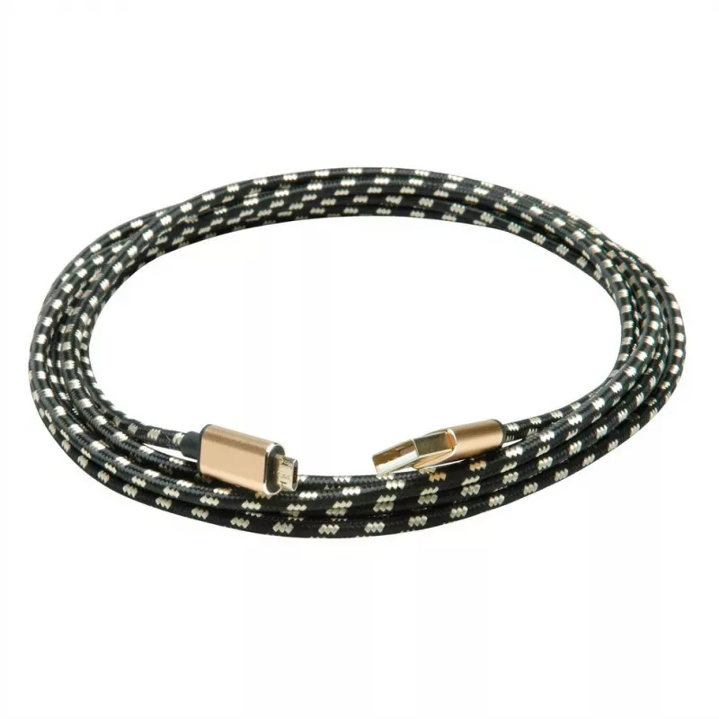 ROLINE 11.02.8819 USB-kabel 0,8 m USB 2.0 USB C Micro-USB B zwart - goud (11.02.8819)
