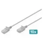 Patchkabel DIGITUS CAT6 U-UTP slank, 5 m, grijs — 10-pack