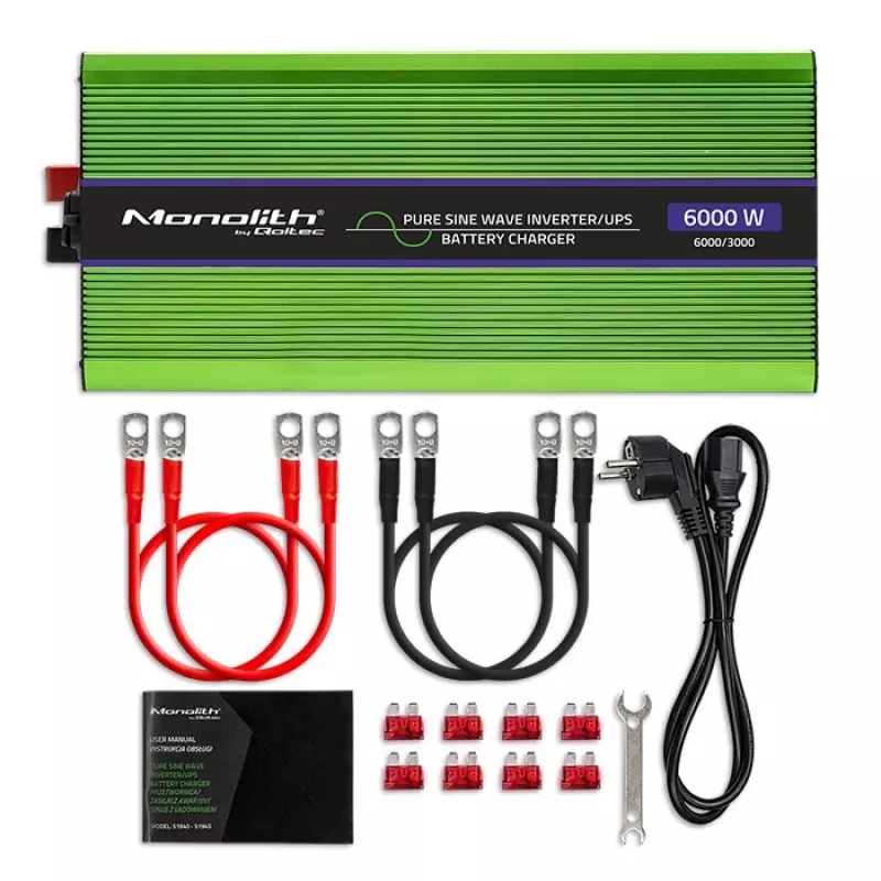 Auto-omvormer Qoltec Monolith 6000 W groen 12 V