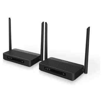 Draadloze HDMI-KVM-extender-set DIGITUS DS-55360 – zender & ontvanger, draadloos, 100 m, 4K/60 Hz, HDMI, USB-A/USB-C