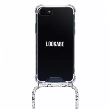 Hanger-hoesje Lookabe Snake Edition voor iPhone 7/8 Plus – zilver, draagbaar telefoonhoesje