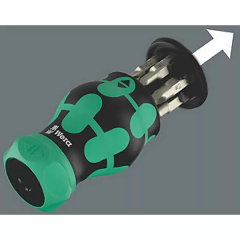 Bithouder Wera KK Stubby Magazin RA 4 magnetisch, model 05008893001, compacte Stubby-magazijn voor bits