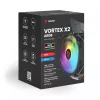 CPU-luchtkoeler SAVIO SAVGCOVORTEXX2ARGB met 4 heatpipes, 120-mm-ARGB-ventilator, zwart