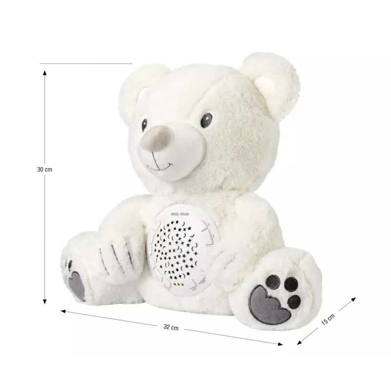 Pluchen projectorspeelgoed Milly Mally beer 5656 met zacht licht voor de kinderkamer
