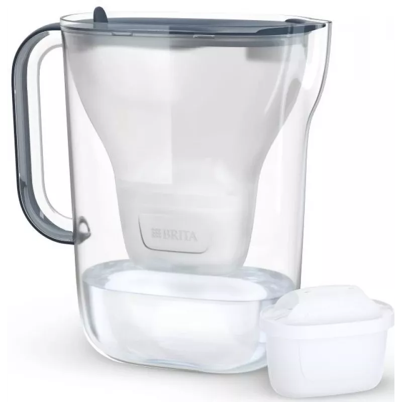 BRITA waterfilterkan Style Essential grafiet met 4 MAXTRA Pro filters, 2,4 L tank, 1,4 L gefilterd
