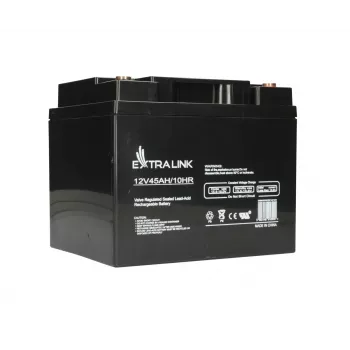 UPS-batterij Extralink Accumulator AGM 12V 45Ah — gesloten lood-zuur (VRLA), 1 stuk, zwart