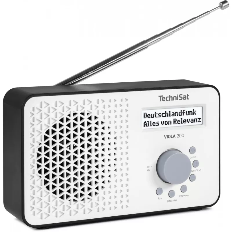 TechniSat VIOLA 200 DAB+ digitale radiowekker, wit/zwart