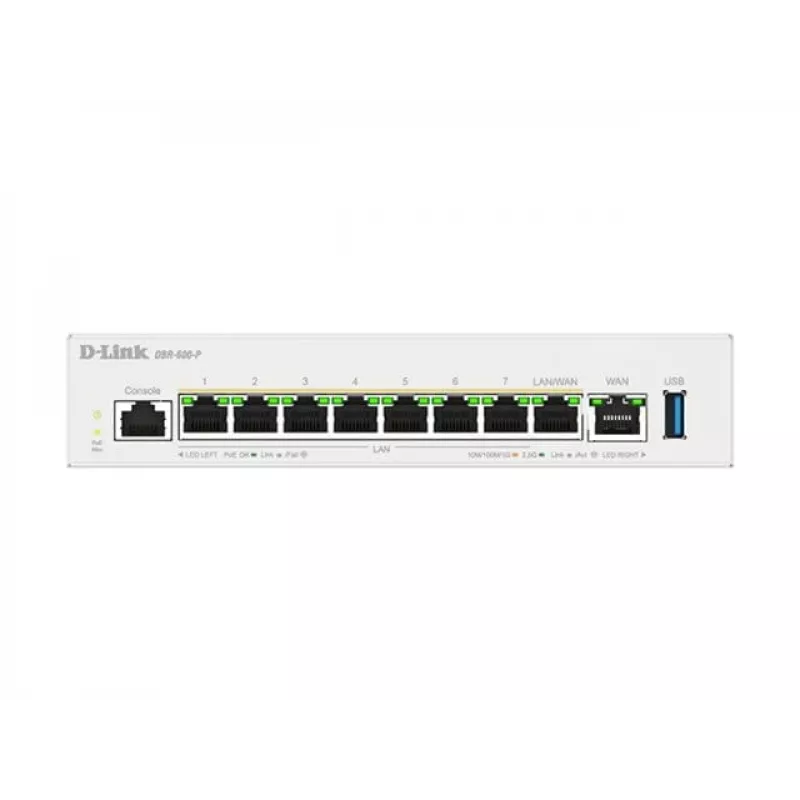 D-Link DBR-600-P/B zakelijke PoE-router, Ethernet WAN, 2,5 Gigabit Ethernet, wit