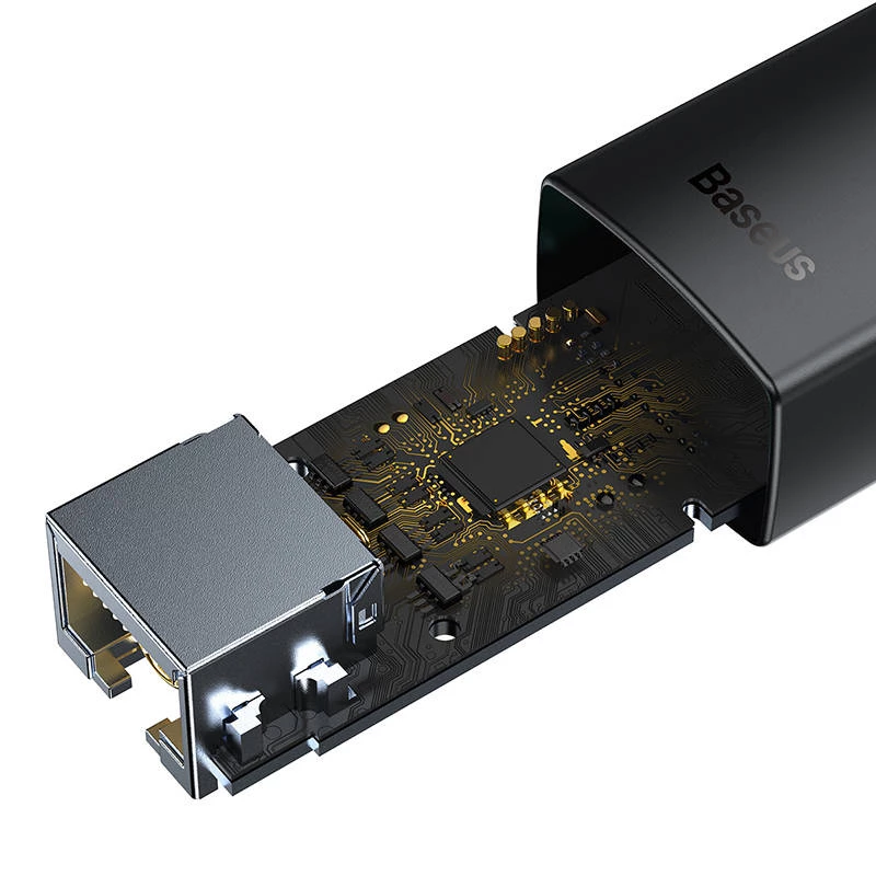 Baseus Lite Series USB naar RJ45 netwerkadapter, 100Mbit/s (zwart)