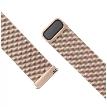 Horlogeband FIXED Mesh Strap Fixed 18mm roestvrij staal snelwissel goud
