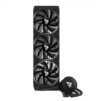 Vloeistofkoelingsset SAVIO NOX 360 mm (3×120-mm-ventilatoren, koperen bodem, aluminium radiator) zwart, 600–1800 tpm