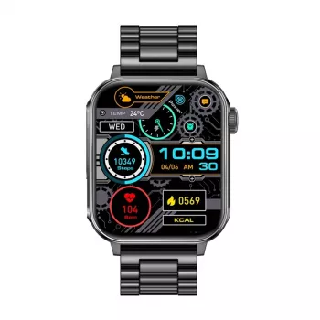 Smartwatch Colmi P80 staal zwart met Bluetooth en hartslagmeter