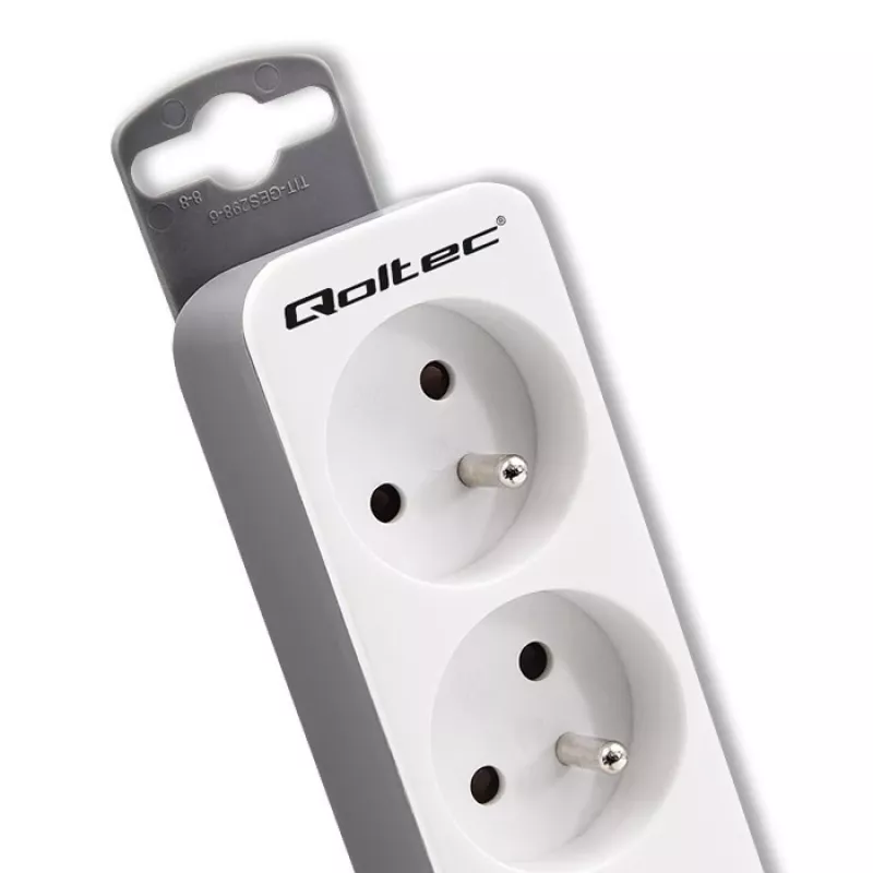 Verlengsnoer Qoltec 50288 1,8 m 4 stopcontacten binnen wit