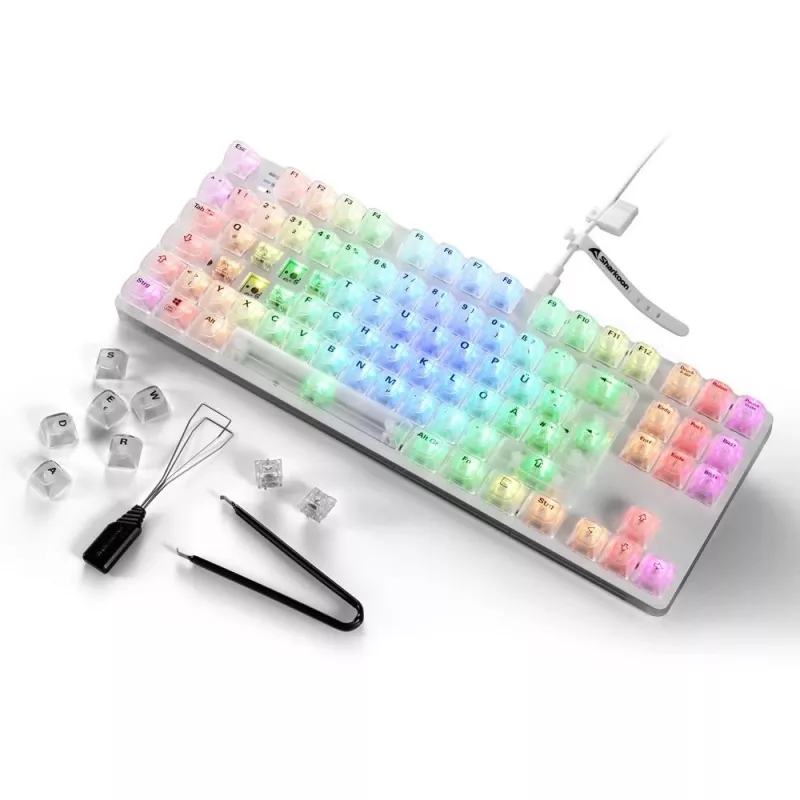Crystal Shark, gaming-toetsenbord wit, DE-layout, KTT
