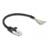 DeLOCK kabel RJ50-stekker naar open kabeleinden S/FTP 0,25 m zwart