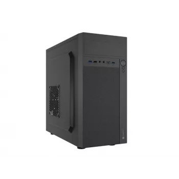 PC-behuizing NATEC Helix Mini Tower zwart — microATX/Mini-ITX, 3×3,5 inch + 5×2,5 inch, 33 cm GPU, USB-C/USB-A aansluitingen