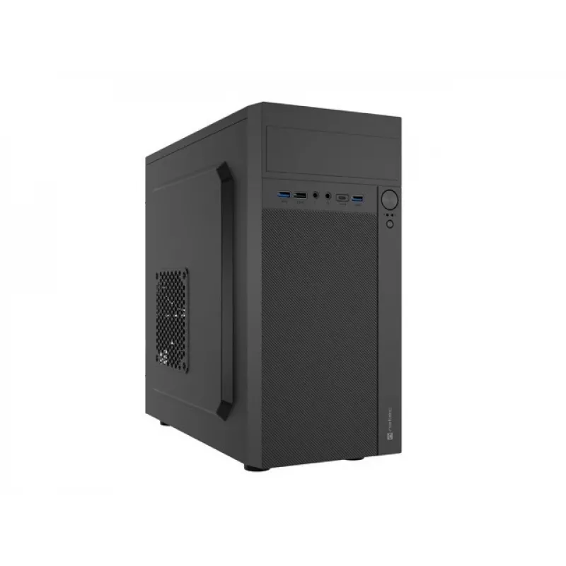 PC-behuizing NATEC Helix Mini Tower zwart — microATX/Mini-ITX, 3×3,5 inch + 5×2,5 inch, 33 cm GPU, USB-C/USB-A aansluitingen