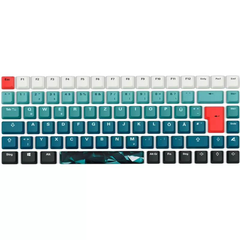 Toetsenbord Sharkoon SKILLER SGK50 S3 Design Bundle D1 grijs-groen rood — bedraad gaming-toetsenbord, compacte layout