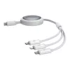 Sneloplaadkabel 3in1 Baseus Free2Draw USB-C naar USB-C/Lightning/Micro 100W, 1,1m (wit)