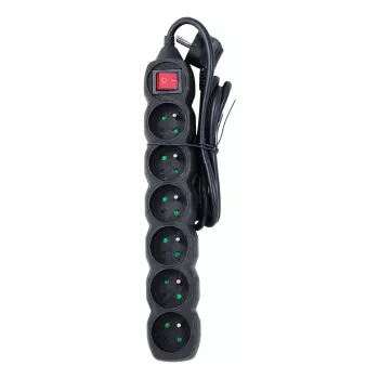 Esperanza ELK217K stroomverlenging 1,5 m 6 AC-stopcontact(en) binnen zwart