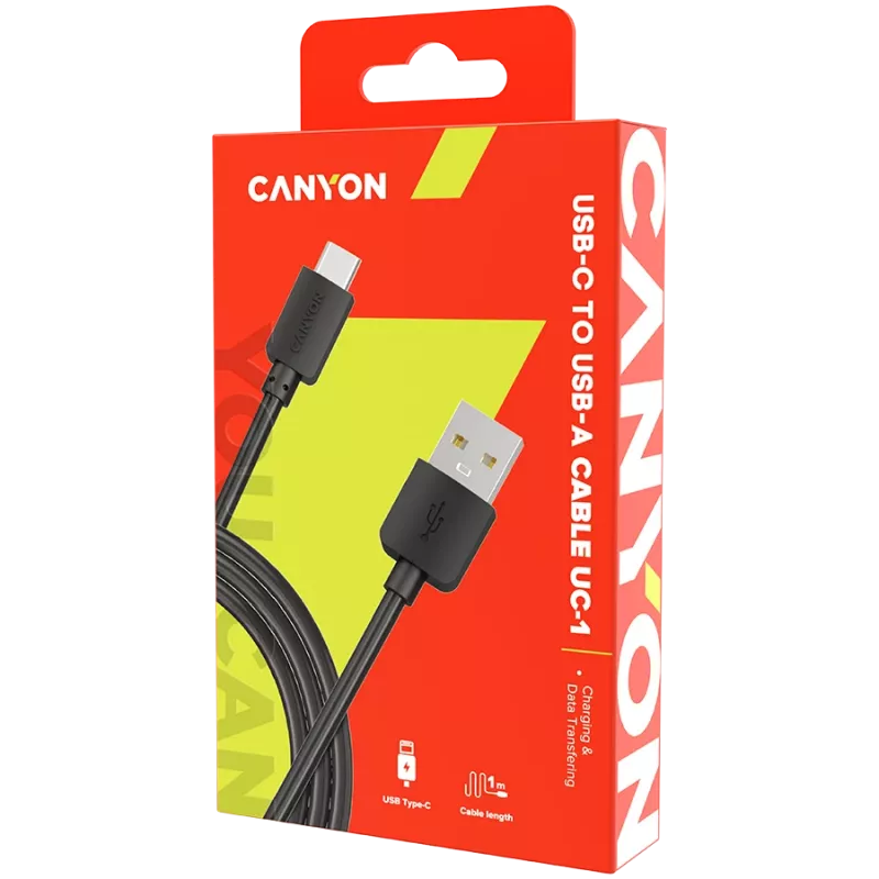 CANYON Kabel UC-1 USB-C 5W 1m Zwart