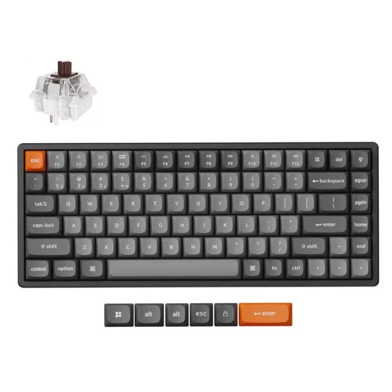 Keychron K2 Max toetsenbord Universeel RF Draadloos QWERTY Engels Zwart Grijs 75 % Mechanisch