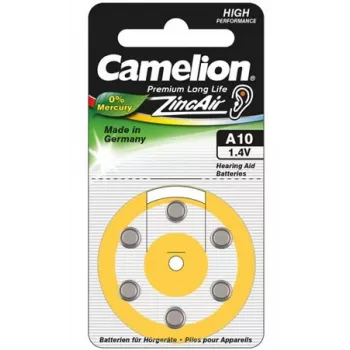 Knoopcellen CAMELION A10 / DA10 / ZL10 zink-lucht – 6 stuks