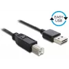 USB-kabel DeLOCK 1m USB 2.0 A - B m/m zwart